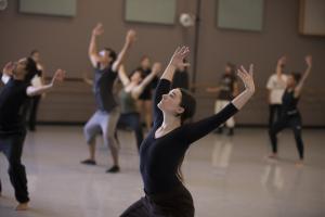 CSULB dancers during a class with A.I.M. Photo by Gregory Crosby